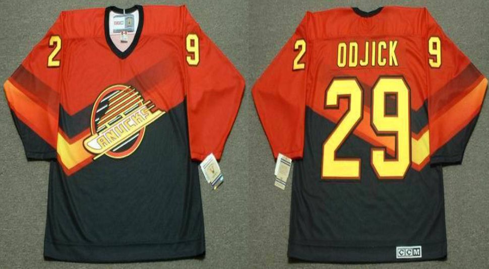 2019 Men Vancouver Canucks 29 Odjick Orange CCM NHL jerseys